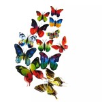 3D double butterflies with magnet, house or event decorations, set of 12 pieces, colorful color, A23